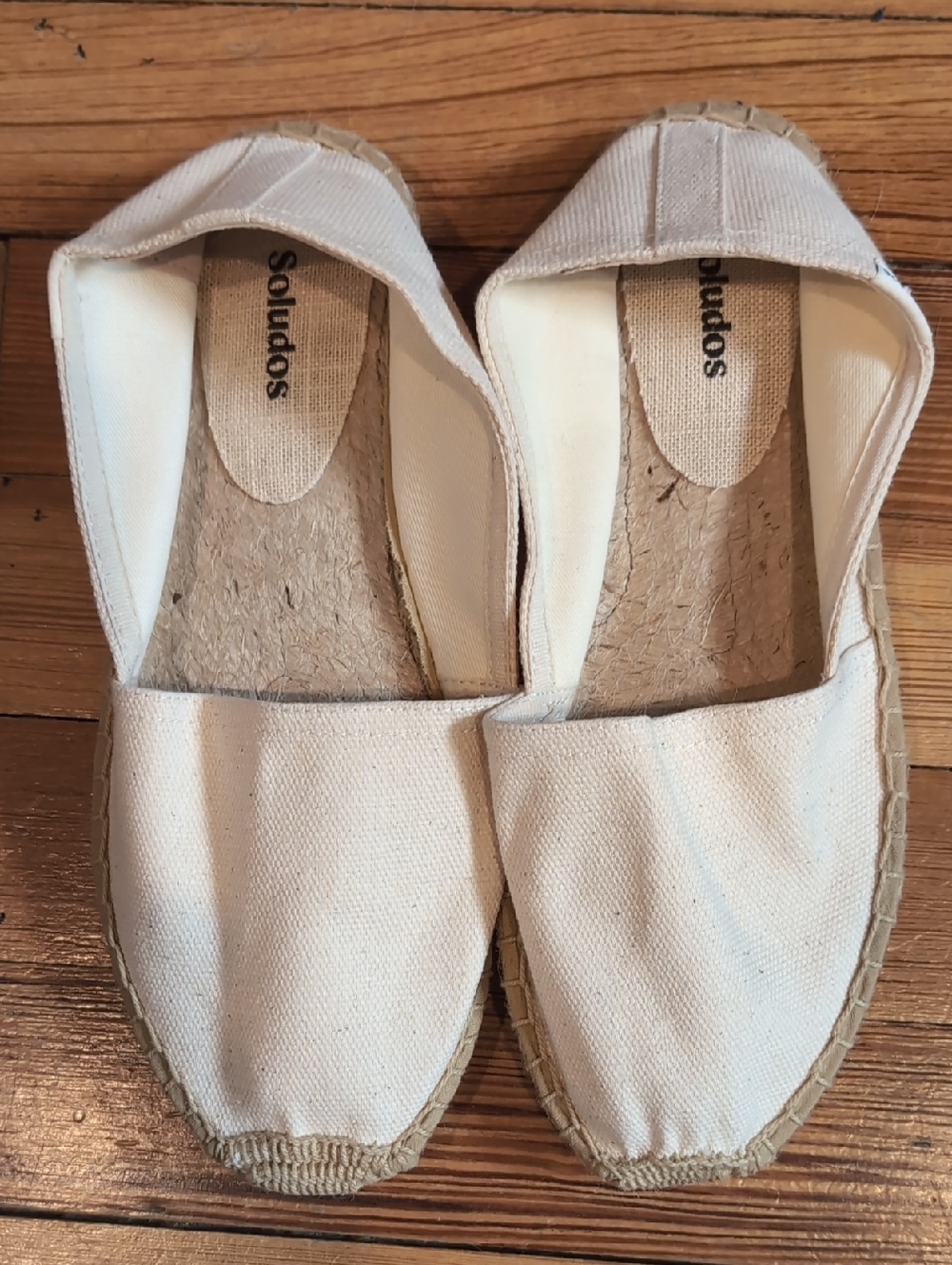 Soludos Cream Canvas Slip-On Espadrilles